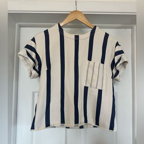 Grey Jason Wu striped box tee size 12 - Picture 2 of 5
